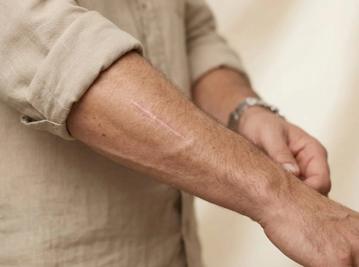 Scar camouflage tattoo treatment at SkinAlchemy NYC — blending surgical scars into surrounding skin